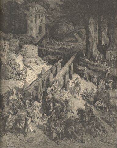 Illustration Showing THE CEDARS DESTINED FOR THE TEMPLE, from The Bible (Old Testament) - drawing by Gustave Dore - 038th.jpg (42K)