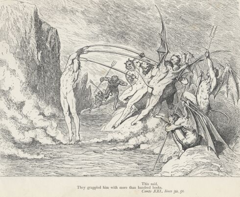 Dore Illustrations from the Divine Comedy - Hell, 21-201b.jpg - 159 KB