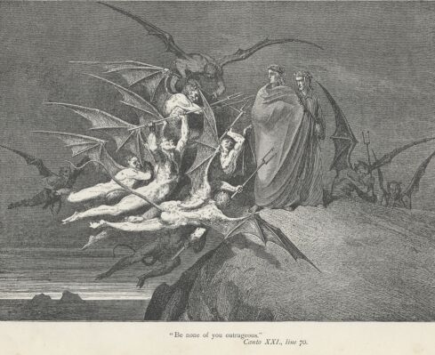 Dore Illustrations from the Divine Comedy - Hell, 21-205b.jpg - 114 KB
